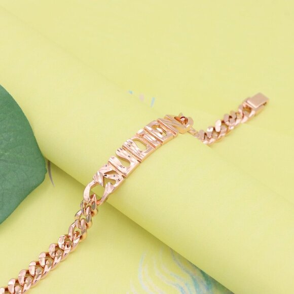 "Rose Gold Designer Bracelet with ""Sudien"" Text Detailing, XPBL1155 - Picture 4 of 12